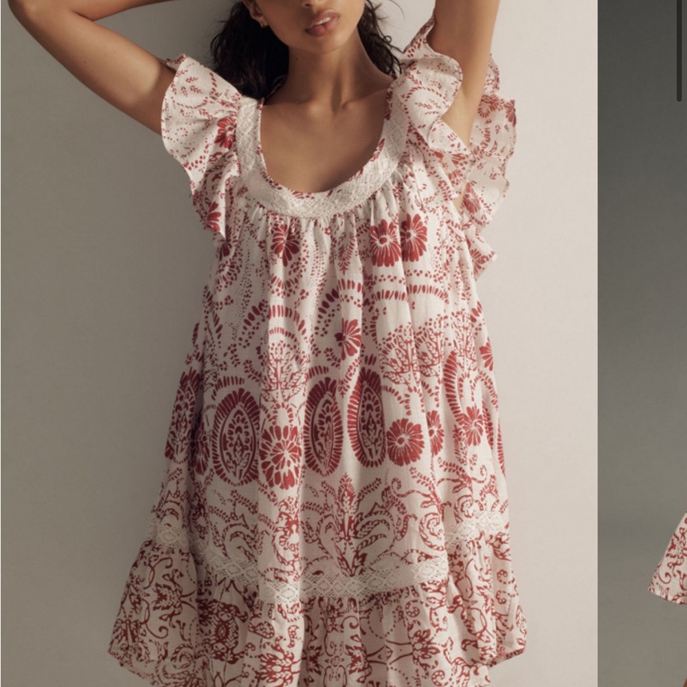 Maeve by Anthropology Lace Trim Babydoll Dress